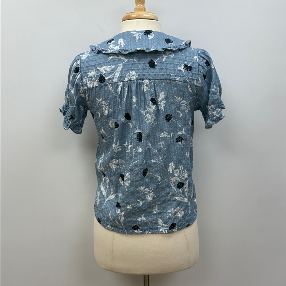 Pilcro Light Blue Floral Button-Down Shirt - Picture 8 of 12